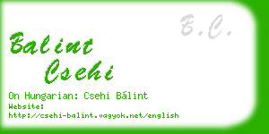 balint csehi business card
