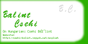 balint csehi business card
